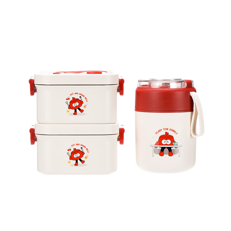 朗赫 LH-CH02 悦礼&middot;萌趣食光套装 饭盒575ML*2+粥桶450ML+保温袋 （单位：套）